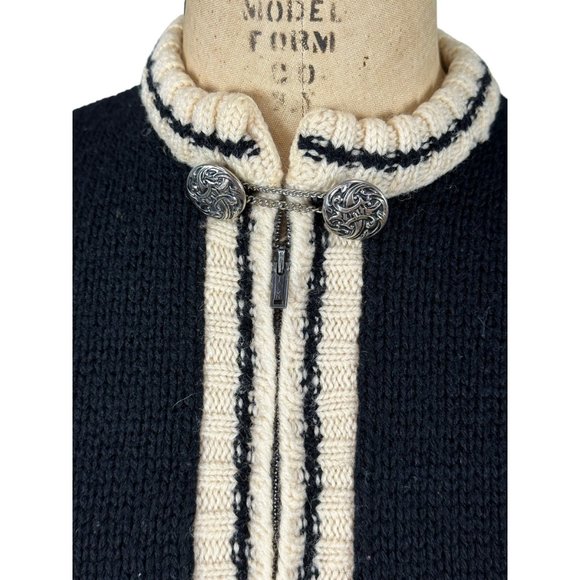 1950s wool sweater Nordic style with zipper by Darlene Knits Size M/L - Picture 2 of 6